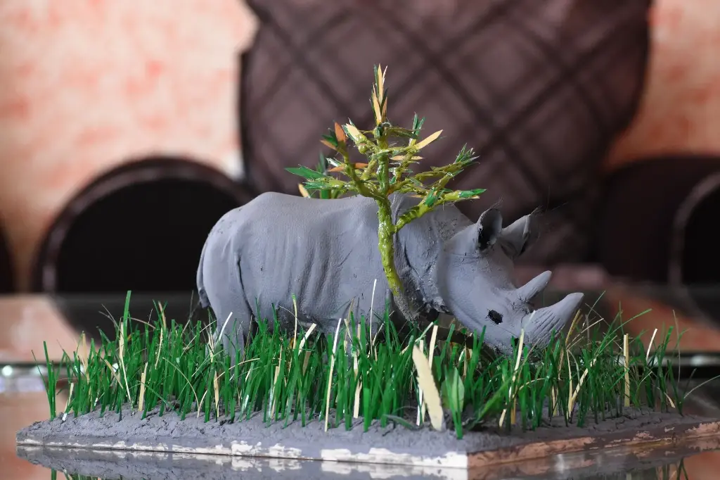 Handcrafted, Black Rhino, Baraka Sculpture - Unique, Wildlife Art, Ol Pejeta Conservation, Decor, Rhino Lover Gift, Rhino Figurine, Endangered Species Art, African, Wildlife Sculpture, Rhino Conservation, Collectible, Wildlife Habitat Diorama, Realistic Rhino Model, Nature-Inspired Home Decor, Handmade Animal, Art