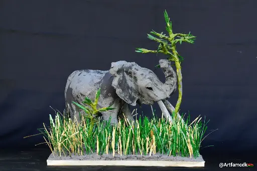 Craig the Super Tusker Elephant Sculpture - Handcrafted, African Wildlife Art - Unique, Safari Decor - Conservation, Tribute - Handmade, Nature-Inspired Artwork