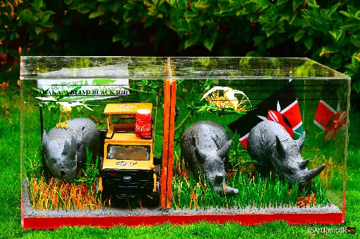 Rhino, Rhino art, Rhinoceros, Rhino sculpture, Wild animal, Wildlife, Wildlife art, Northern white rhino, Fatu and Najin, Handmade art.